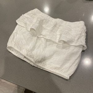 White linen crop top